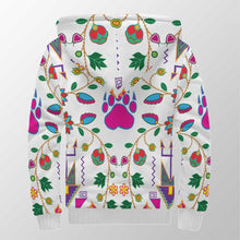 Load image into Gallery viewer, Geometric Floral Fall White Sherpa Hoodie 49 Dzine 
