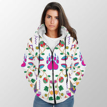 Load image into Gallery viewer, Geometric Floral Fall White Sherpa Hoodie 49 Dzine 
