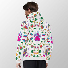 Load image into Gallery viewer, Geometric Floral Fall White Sherpa Hoodie 49 Dzine 
