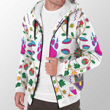 Load image into Gallery viewer, Geometric Floral Fall White Sherpa Hoodie 49 Dzine 
