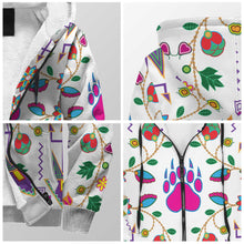 Load image into Gallery viewer, Geometric Floral Fall White Sherpa Hoodie 49 Dzine 
