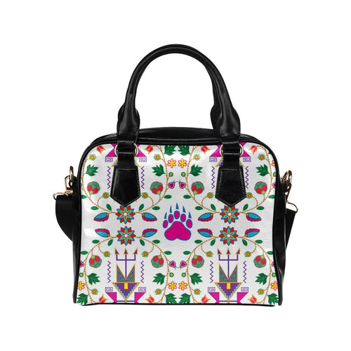 Geometric Floral Fall-White Shoulder Handbag (Model 1634) Shoulder Handbags (1634) e-joyer 