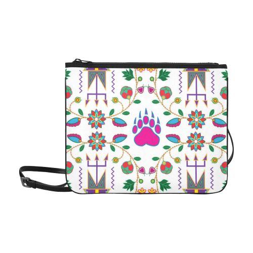 Geometric Floral Fall-White Slim Clutch Bag (Model 1668) Slim Clutch Bags (1668) e-joyer 