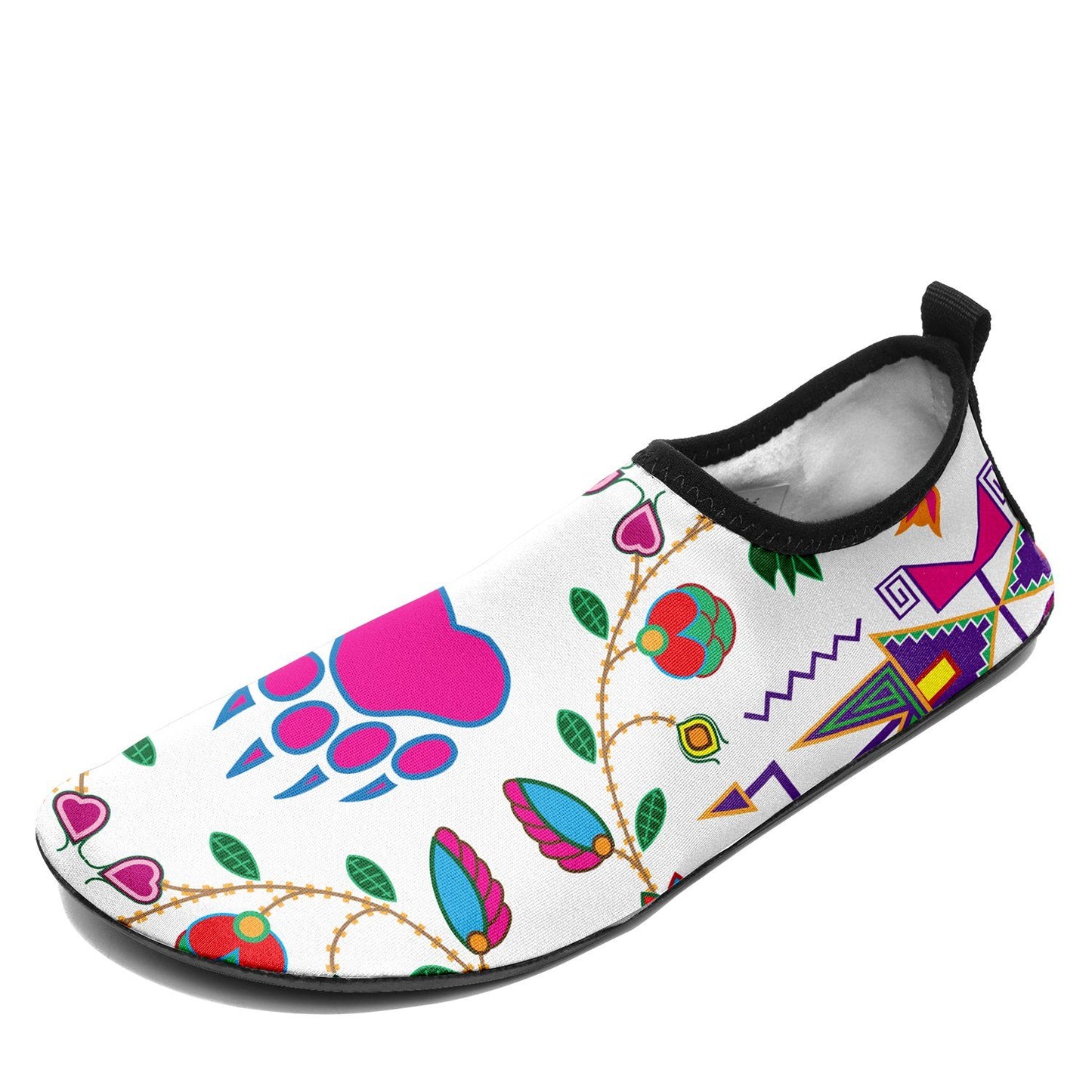 Geometric Floral Fall White Sockamoccs Slip On Shoes 49 Dzine 