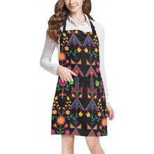 Load image into Gallery viewer, Geometric Floral Spring-Black All Over Print Apron All Over Print Apron e-joyer 
