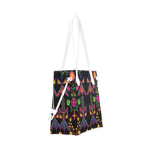 Load image into Gallery viewer, Geometric Floral Spring - Black Clover Canvas Tote Bag (Model 1661) Clover Canvas Tote Bag (1661) e-joyer 
