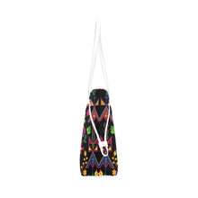 Load image into Gallery viewer, Geometric Floral Spring - Black Clover Canvas Tote Bag (Model 1661) Clover Canvas Tote Bag (1661) e-joyer 
