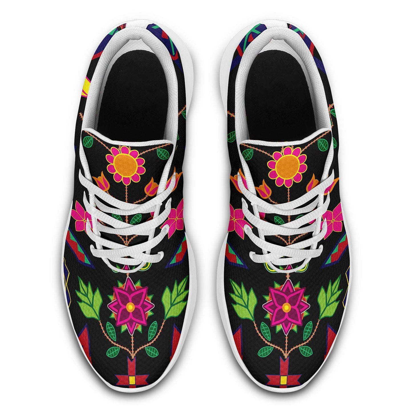 Geometric Floral Spring Black Ikkaayi Sport Sneakers ikkaayi Herman 