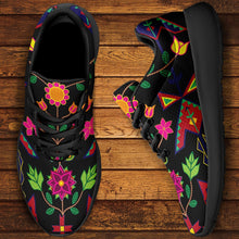 Load image into Gallery viewer, Geometric Floral Spring Black Ikkaayi Sport Sneakers ikkaayi Herman 
