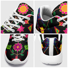 Load image into Gallery viewer, Geometric Floral Spring Black Ikkaayi Sport Sneakers ikkaayi Herman 
