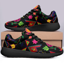 Load image into Gallery viewer, Geometric Floral Spring Black Ikkaayi Sport Sneakers ikkaayi Herman 
