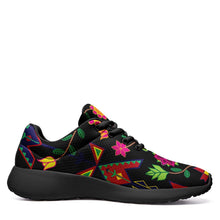 Load image into Gallery viewer, Geometric Floral Spring Black Ikkaayi Sport Sneakers ikkaayi Herman 
