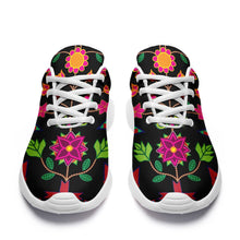 Load image into Gallery viewer, Geometric Floral Spring Black Ikkaayi Sport Sneakers ikkaayi Herman 
