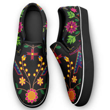 Load image into Gallery viewer, Geometric Floral Spring Black Otoyimm Canvas Slip On Shoes otoyimm Herman 
