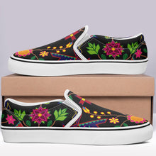 Load image into Gallery viewer, Geometric Floral Spring Black Otoyimm Canvas Slip On Shoes otoyimm Herman 
