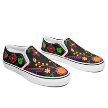 Load image into Gallery viewer, Geometric Floral Spring Black Otoyimm Canvas Slip On Shoes otoyimm Herman 
