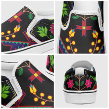 Load image into Gallery viewer, Geometric Floral Spring Black Otoyimm Canvas Slip On Shoes otoyimm Herman 
