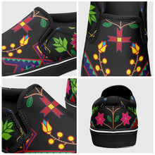 Load image into Gallery viewer, Geometric Floral Spring Black Otoyimm Canvas Slip On Shoes otoyimm Herman 
