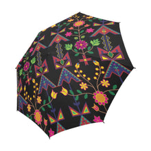 Load image into Gallery viewer, Geometric Floral Spring-Black Semi-Automatic Foldable Umbrella Semi-Automatic Foldable Umbrella e-joyer 
