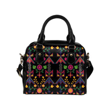 Load image into Gallery viewer, Geometric Floral Spring-Black Shoulder Handbag (Model 1634) Shoulder Handbags (1634) e-joyer 
