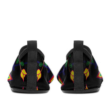 Load image into Gallery viewer, Geometric Floral Spring Black Sockamoccs Kid&#39;s Slip On Shoes Herman 
