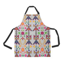 Load image into Gallery viewer, Geometric Floral Spring-Gray All Over Print Apron All Over Print Apron e-joyer 
