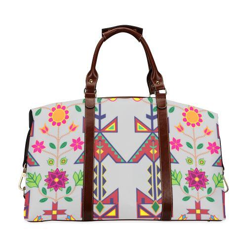 Geometric Floral Spring-Gray Classic Travel Bag (Model 1643) Remake Classic Travel Bags (1643) e-joyer 