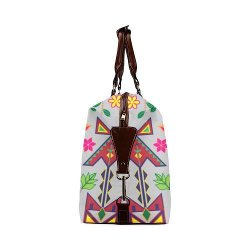 Geometric Floral Spring-Gray Classic Travel Bag (Model 1643) Remake Classic Travel Bags (1643) e-joyer 