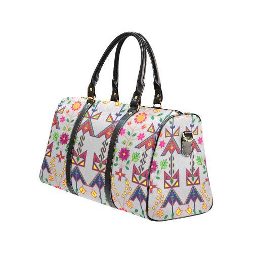 Geometric Floral Spring-Gray New Waterproof Travel Bag/Large (Model 1639) Waterproof Travel Bags (1639) e-joyer 