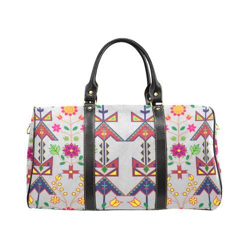 Geometric Floral Spring-Gray New Waterproof Travel Bag/Large (Model 1639) Waterproof Travel Bags (1639) e-joyer 