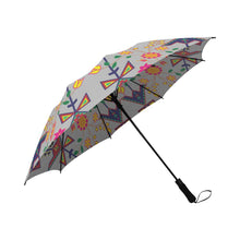 Load image into Gallery viewer, Geometric Floral Spring-Gray Semi-Automatic Foldable Umbrella Semi-Automatic Foldable Umbrella e-joyer 
