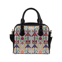 Load image into Gallery viewer, Geometric Floral Spring-Gray Shoulder Handbag (Model 1634) Shoulder Handbags (1634) e-joyer 
