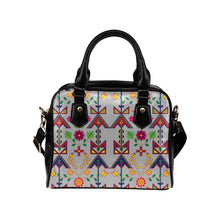 Load image into Gallery viewer, Geometric Floral Spring-Gray Shoulder Handbag (Model 1634) Shoulder Handbags (1634) e-joyer 
