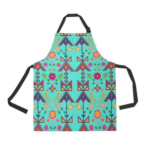 Geometric Floral Spring-Sky All Over Print Apron All Over Print Apron e-joyer 