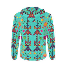 Load image into Gallery viewer, Geometric Floral Spring-Sky All Over Print Full Zip Hoodie for Men (Model H14) All Over Print Full Zip Hoodie for Men (H14) e-joyer 
