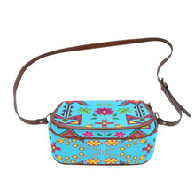 Load image into Gallery viewer, Geometric Floral Spring - SKy Blue Saddle Bag/Small (Model 1649) Full Customization Saddle Bag/Small (Full Customization) e-joyer 
