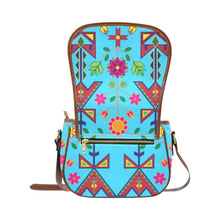 Load image into Gallery viewer, Geometric Floral Spring - SKy Blue Saddle Bag/Small (Model 1649) Full Customization Saddle Bag/Small (Full Customization) e-joyer 
