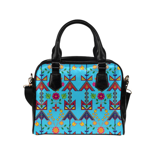 Geometric Floral Spring-SKy Blue Shoulder Handbag (Model 1634) Shoulder Handbags (1634) e-joyer 