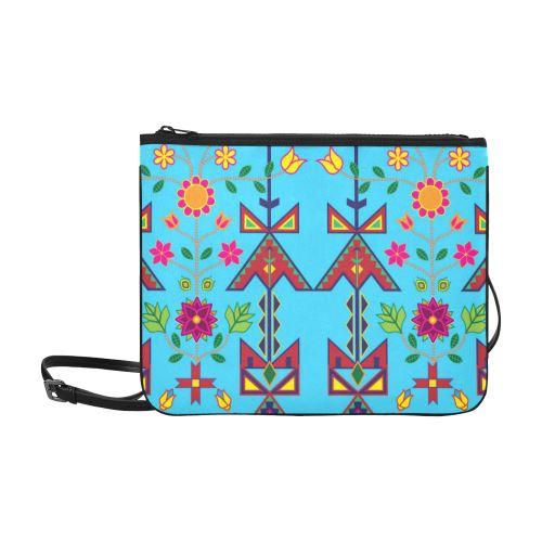 Geometric Floral Spring-Sky Blue Slim Clutch Bag (Model 1668) Slim Clutch Bags (1668) e-joyer 