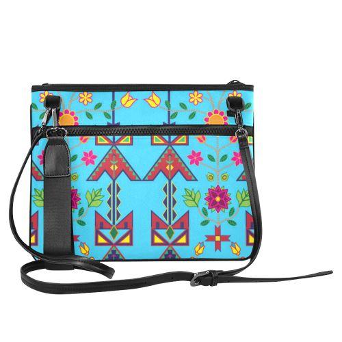 Geometric Floral Spring-Sky Blue Slim Clutch Bag (Model 1668) Slim Clutch Bags (1668) e-joyer 