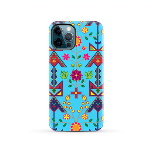 Geometric Floral Spring - Sky Blue Tough Case Tough Case wc-fulfillment iPhone 12 Pro 