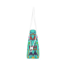 Load image into Gallery viewer, Geometric Floral Spring - Sky Clover Canvas Tote Bag (Model 1661) Clover Canvas Tote Bag (1661) e-joyer 
