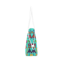 Load image into Gallery viewer, Geometric Floral Spring - Sky Clover Canvas Tote Bag (Model 1661) Clover Canvas Tote Bag (1661) e-joyer 
