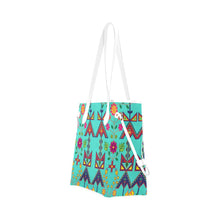 Load image into Gallery viewer, Geometric Floral Spring - Sky Clover Canvas Tote Bag (Model 1661) Clover Canvas Tote Bag (1661) e-joyer 
