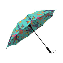 Load image into Gallery viewer, Geometric Floral Spring-Sky Semi-Automatic Foldable Umbrella Semi-Automatic Foldable Umbrella e-joyer 
