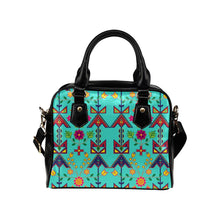 Load image into Gallery viewer, Geometric Floral Spring-Sky Shoulder Handbag (Model 1634) Shoulder Handbags (1634) e-joyer 
