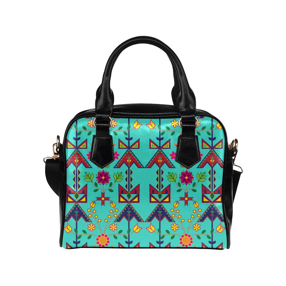 Geometric Floral Spring-Sky Shoulder Handbag (Model 1634) Shoulder Handbags (1634) e-joyer 