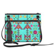 Load image into Gallery viewer, Geometric Floral Spring-Sky Slim Clutch Bag (Model 1668) Slim Clutch Bags (1668) e-joyer 
