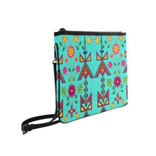 Load image into Gallery viewer, Geometric Floral Spring-Sky Slim Clutch Bag (Model 1668) Slim Clutch Bags (1668) e-joyer 
