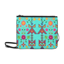 Load image into Gallery viewer, Geometric Floral Spring-Sky Slim Clutch Bag (Model 1668) Slim Clutch Bags (1668) e-joyer 
